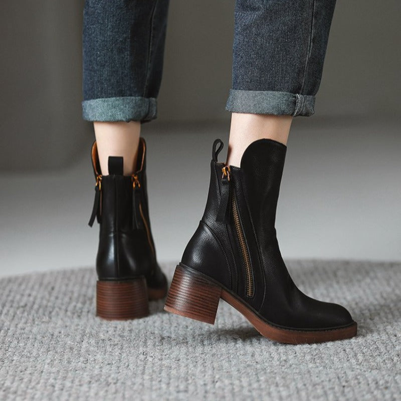 Sienna Leather Ankle Boots