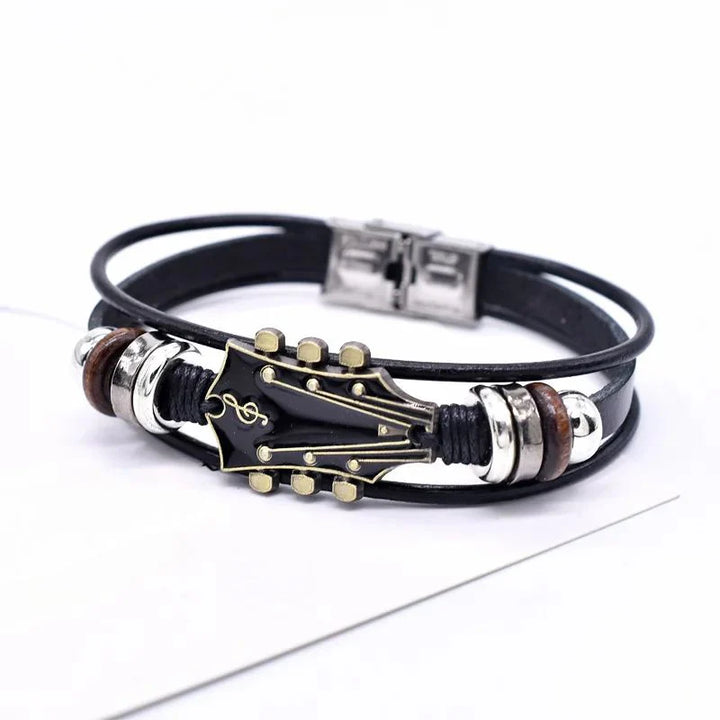 Nashville Guitar Leather Bracelet