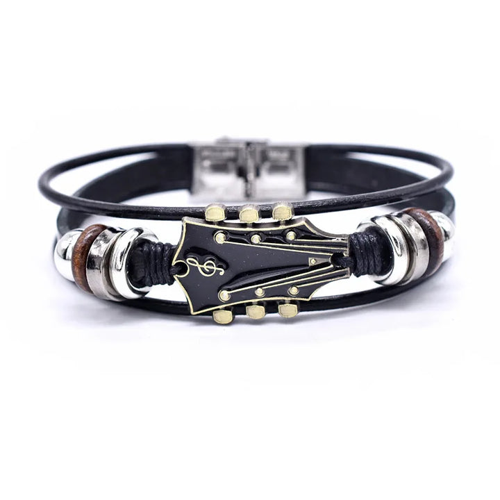 Nashville Guitar Leather Bracelet