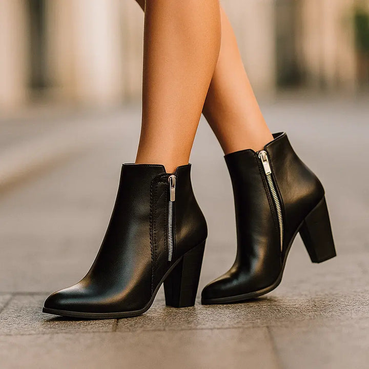 Ella Leather Ankle Boots