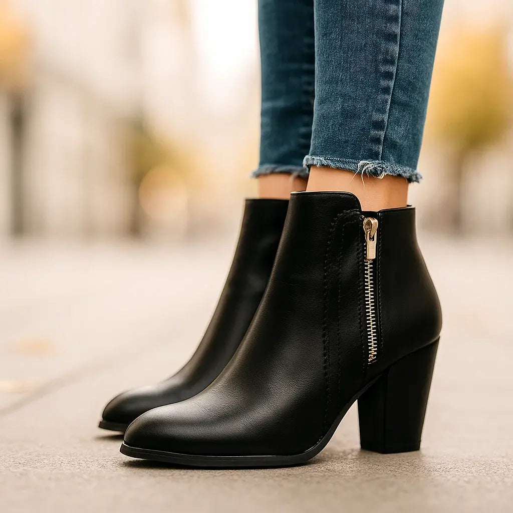 Ella Leather Ankle Boots