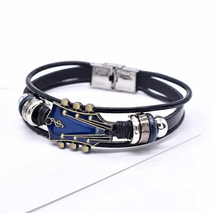 Nashville Guitar Leather Bracelet