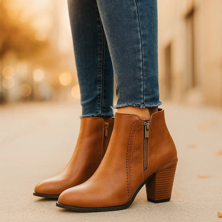 Ella Leather Ankle Boots