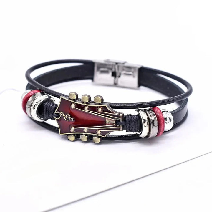 Nashville Guitar Leather Bracelet